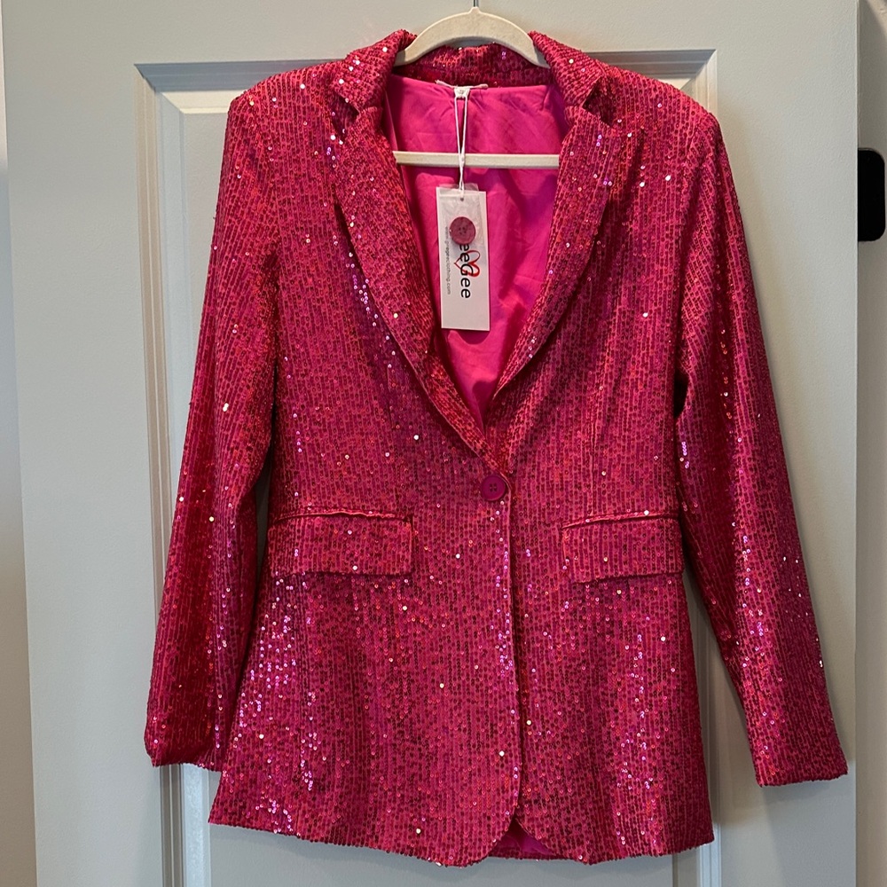 Dazzling Pink Sequin Blazer